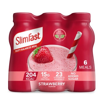 Slimfast Strawberry Shakes, 6 x 325ml