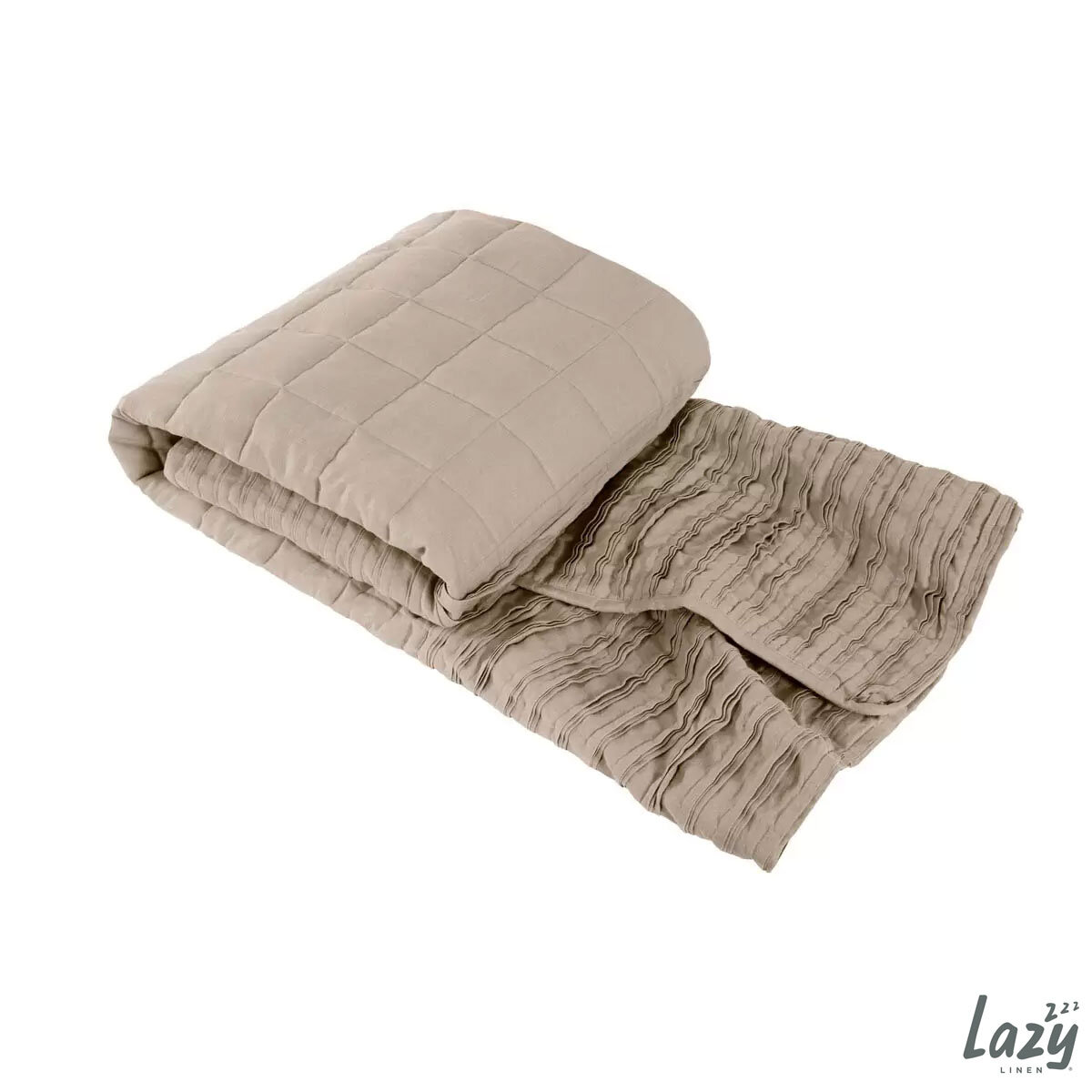 Lazy Linen 100% Washed Linen Throw in Linen 