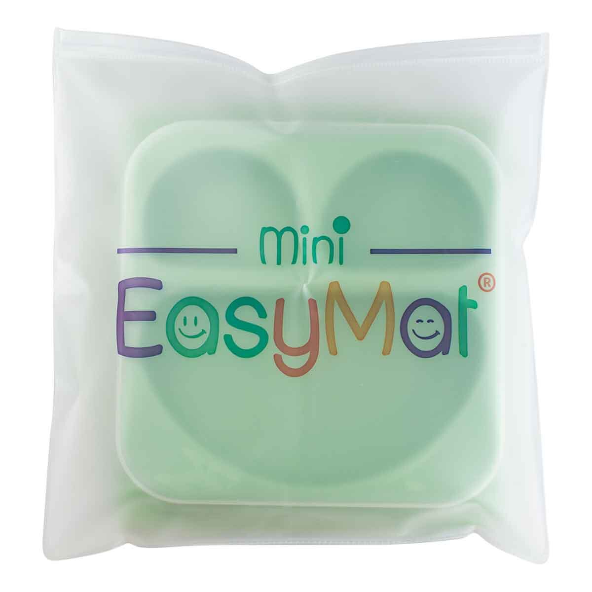 EasyTots EasyMat Mini Divided Suction Weaning Plate in Sage