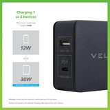 Buy Veld Travel Bundle: 2 Port Super Fast Travel Charger, Super Fast in Car Charger USB Port & USB Type C with Super Fast Cable (USB to Lightning) x 1M at Costco.co.uk