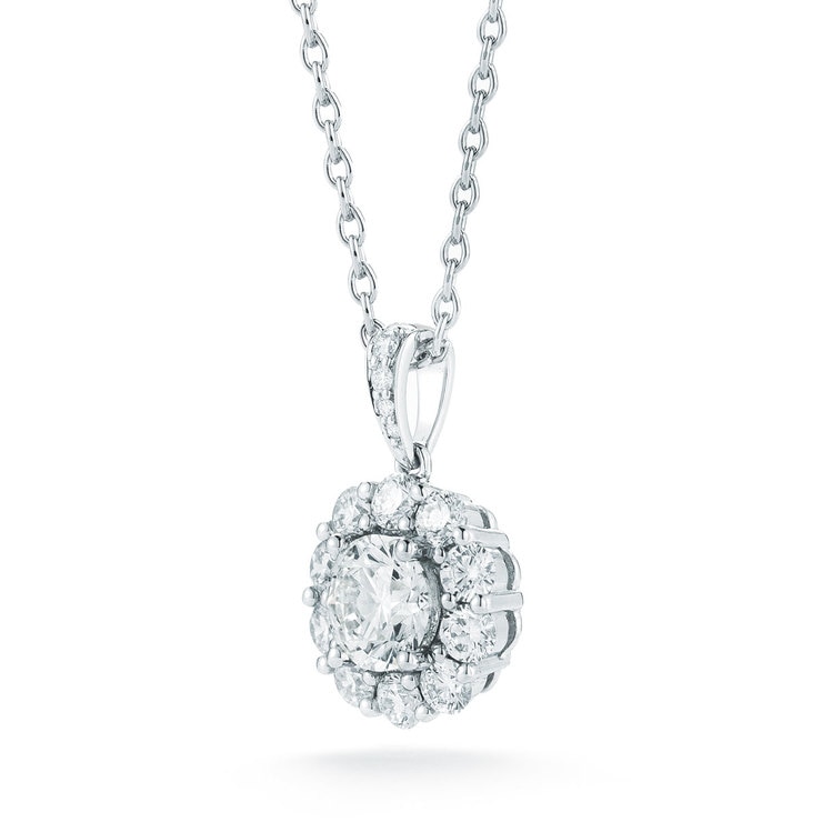 1.60ctw Round Brilliant Cut Diamond Pendant, 14ct White Gold | Costco UK