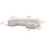 Henredon Murphy Cream 6 Piece Modular Fabric Sofa