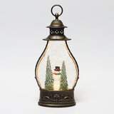 Holiday Scene Lantern In Snowman Scene cut out image