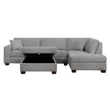 Thomasville Miles Sectional Fabric Grey Sofa