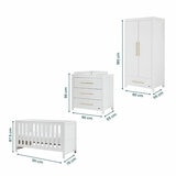 Tutti Bambini Tivoli 4 Piece Nursery Set with Sprung Mattress, White