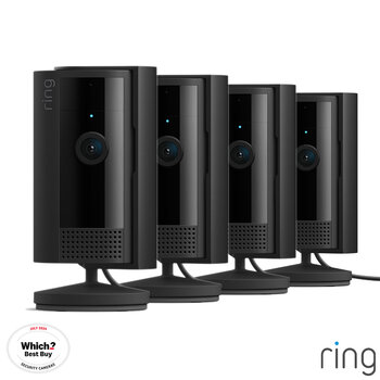 Ring Wired Indoor Camera 4 Pack in Black