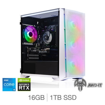 AWD-IT Candidus 5T, Intel Core i5, 16GB RAM, 1TB SSD, NVIDIA GeForce RTX 4060 Ti, Gaming Desktop PC