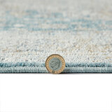 Elegant Heirloom Blue & Ivory Patterned Rug in 2 Sizes 