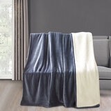 Etched Sherpa Velvet Blanket in Navy