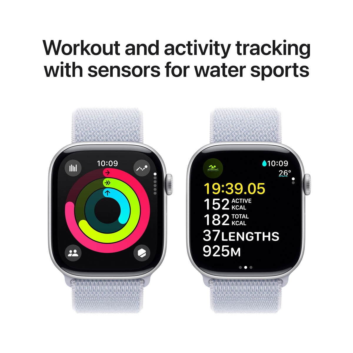 Buy Apple Watch Series 10 GPS, 46mm Silver Aluminium Case with Blue Cloud Sport Band, MWWN3QA/A at costco.co.uk