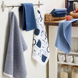 KitchenAid 6 Piece Printed Kitchen Towels, in Blue