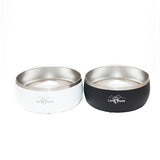 White and Black Dog Bowls