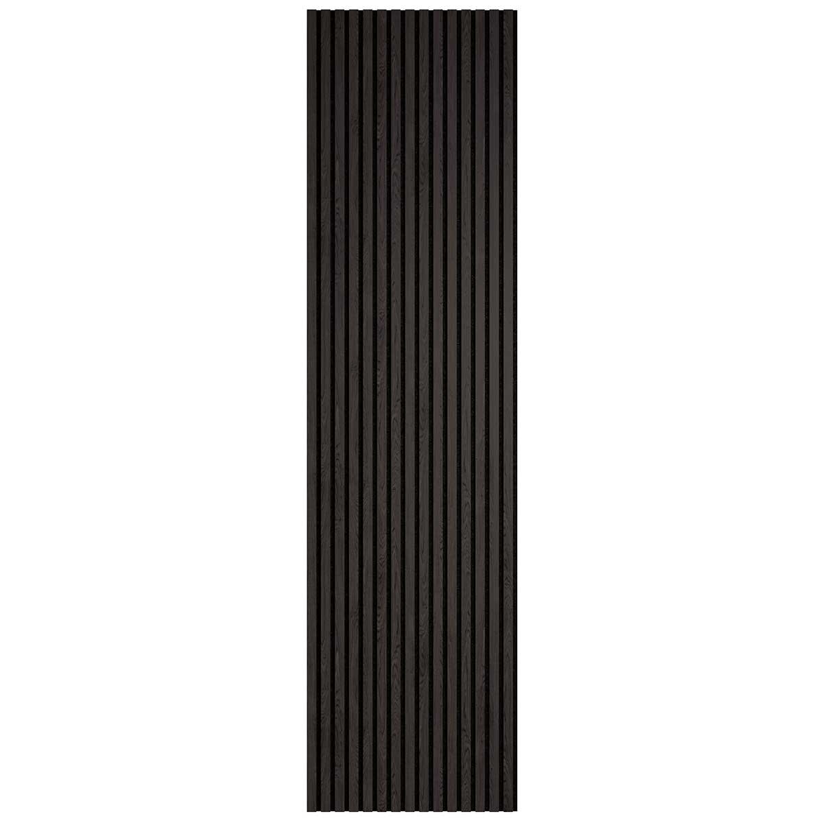 Graphite Decorative Slated Wood Wall Panel in 2 Sizes (2 panels per pack)