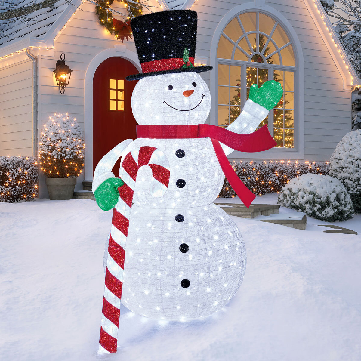 8ft (2.4m) Indoor Outdoor Pop-Up Snowman with 520 LED Lights