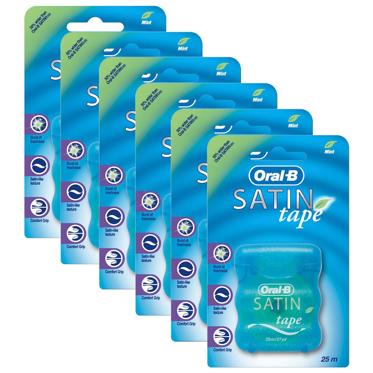 Oral-B Mint Satin Tape, 6 x 25m Full packge