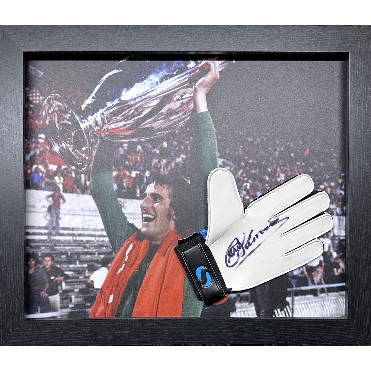 Ray Clemence Signed Framed Goalkeeper Glove