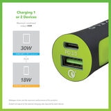 Buy Veld Travel Bundle: 2 Port Super Fast Travel Charger, Super Fast in Car Charger USB Port & USB Type C with Super Fast Cable (USB to Lightning) x 1M at Costco.co.uk