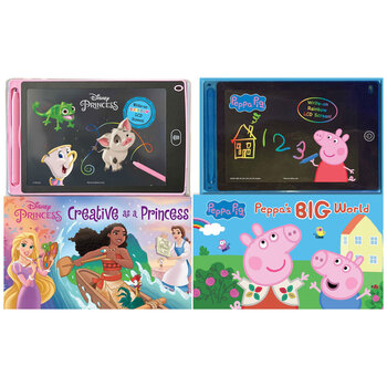 Board book with interactive LCD in 2 Options: Disney Princess or Peppa Pig