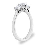 1.00ctw Round Brilliant Cut Diamond 3 Stone Ring, 18ct White Gold