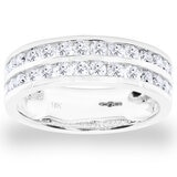 1.00ctw Round Brilliant Cut 2 Row Diamond Ring, 18ct White Gold