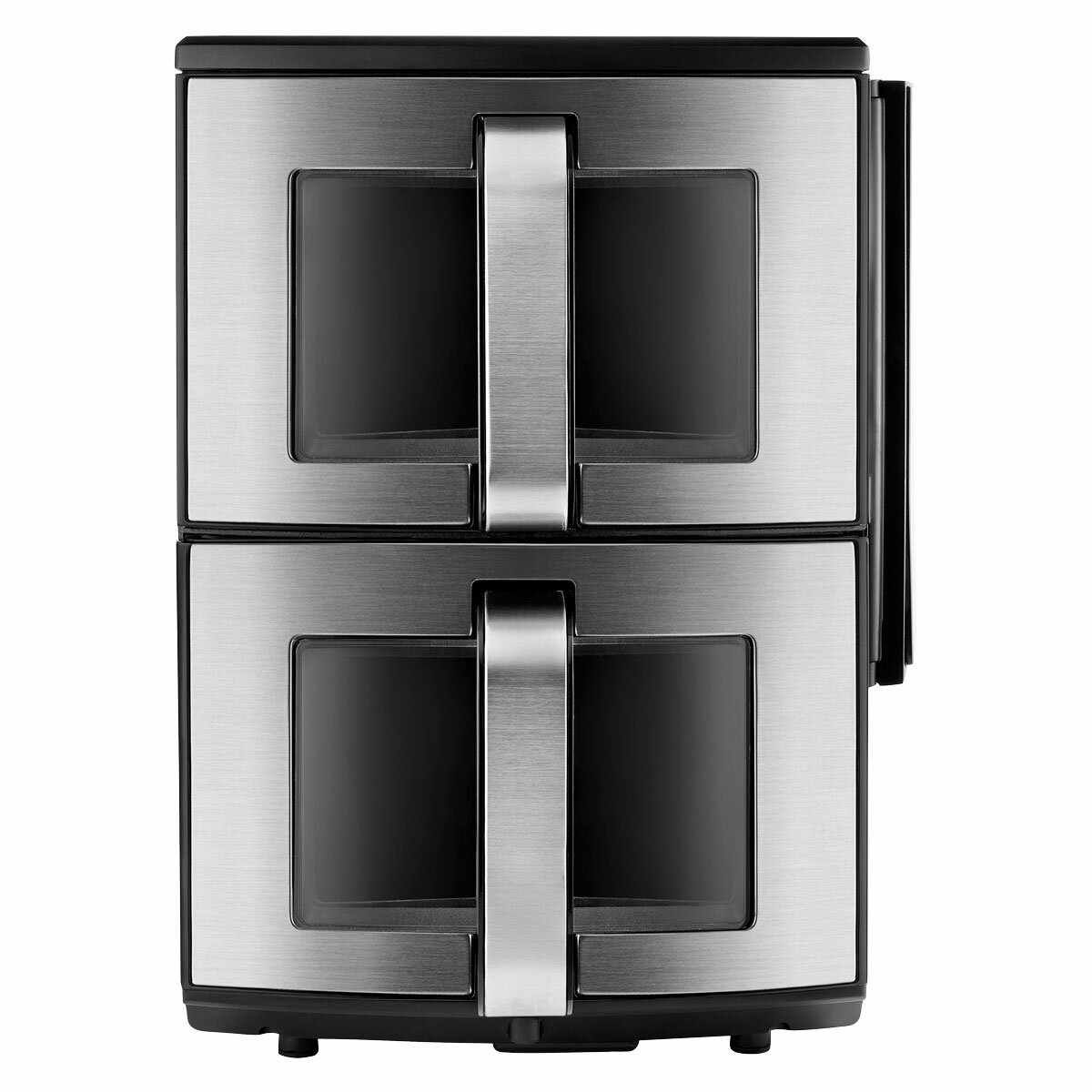 Gourmia Dual Basket Air Fryer with controls pushed back Gourmia Dual Basket Air Fryer with controls pushed back