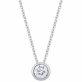 0.30ctw Round Brilliant Cut Diamond Solitaire Pendant, 14ct White Gold 0.30ctw Round Brilliant Cut Diamond Solitaire Pendant, 14ct White Gold