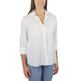 Jachs Ladies Eyelet Long Sleeve Shirt in White