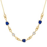 Lapis & Chalcedony Necklace, 14ct Yellow Gold