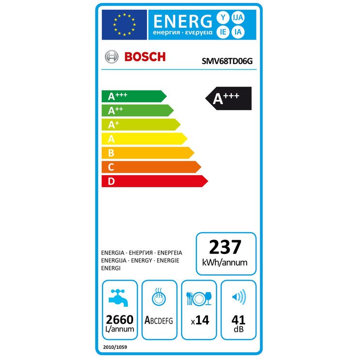 Bosch SMV68TD06G ActiveWater Builtin Dishwasher in White Costco UK