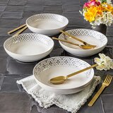 Over & Back Elegance Stoneware Bowl, 4 Piece Set