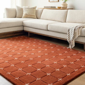 Livabliss Brook Orange Wool Rug, In 2 Sizes Livabliss Brook Orange Wool Rug, In 2 Sizes
