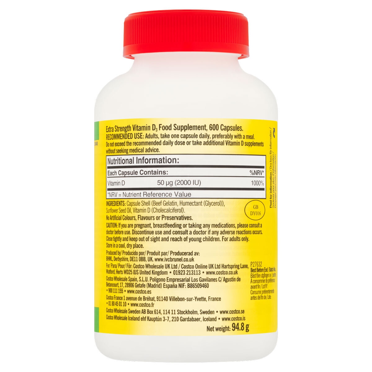 Kirkland Signature Vitamin D3 2000IU, 600 Count