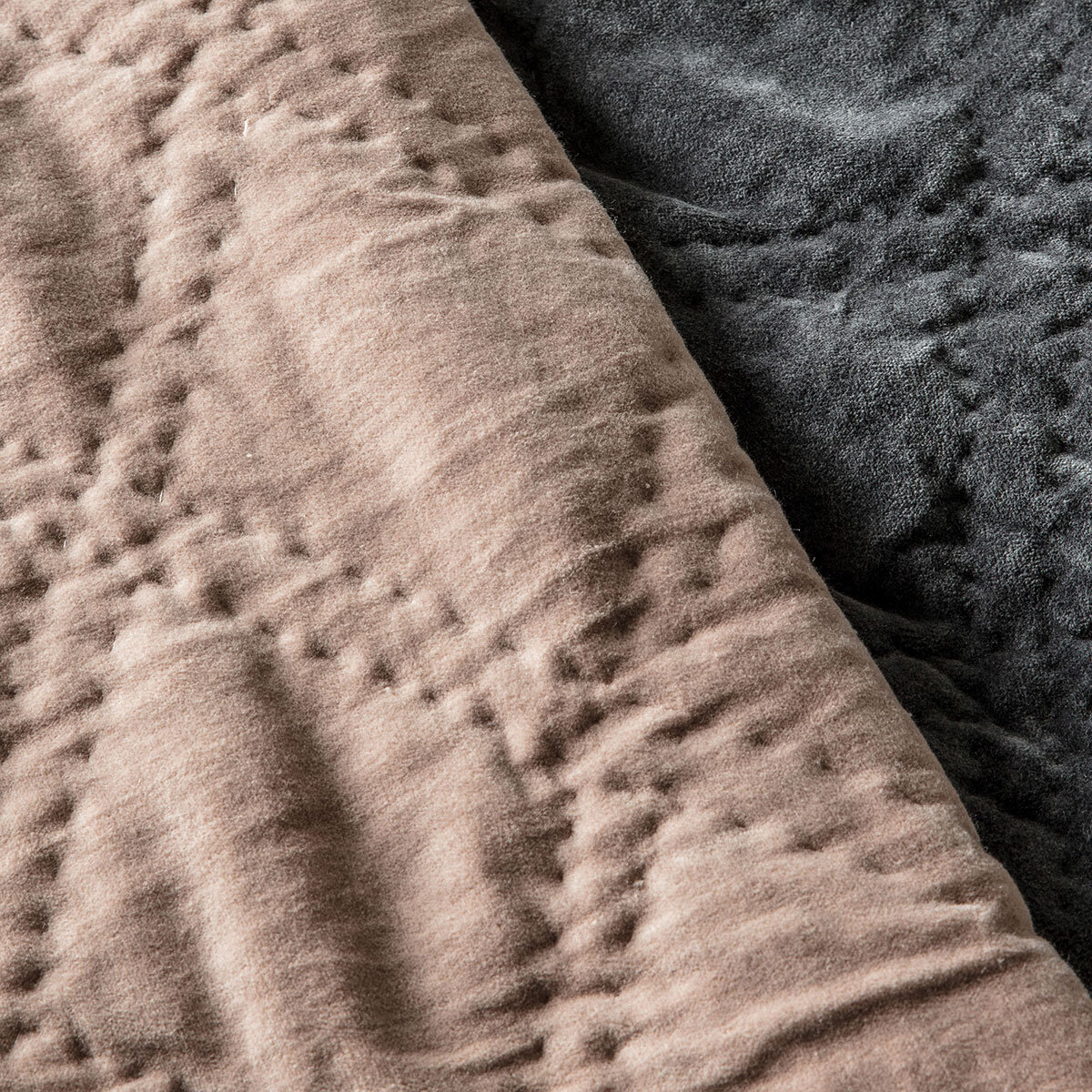 Gallery Quilted Velvet Bedspread in Blush