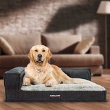 image of dog on black pet bed