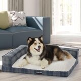 Kirkland Signature Medium Bolster Bed in Navy, 28"x 36"x 9"