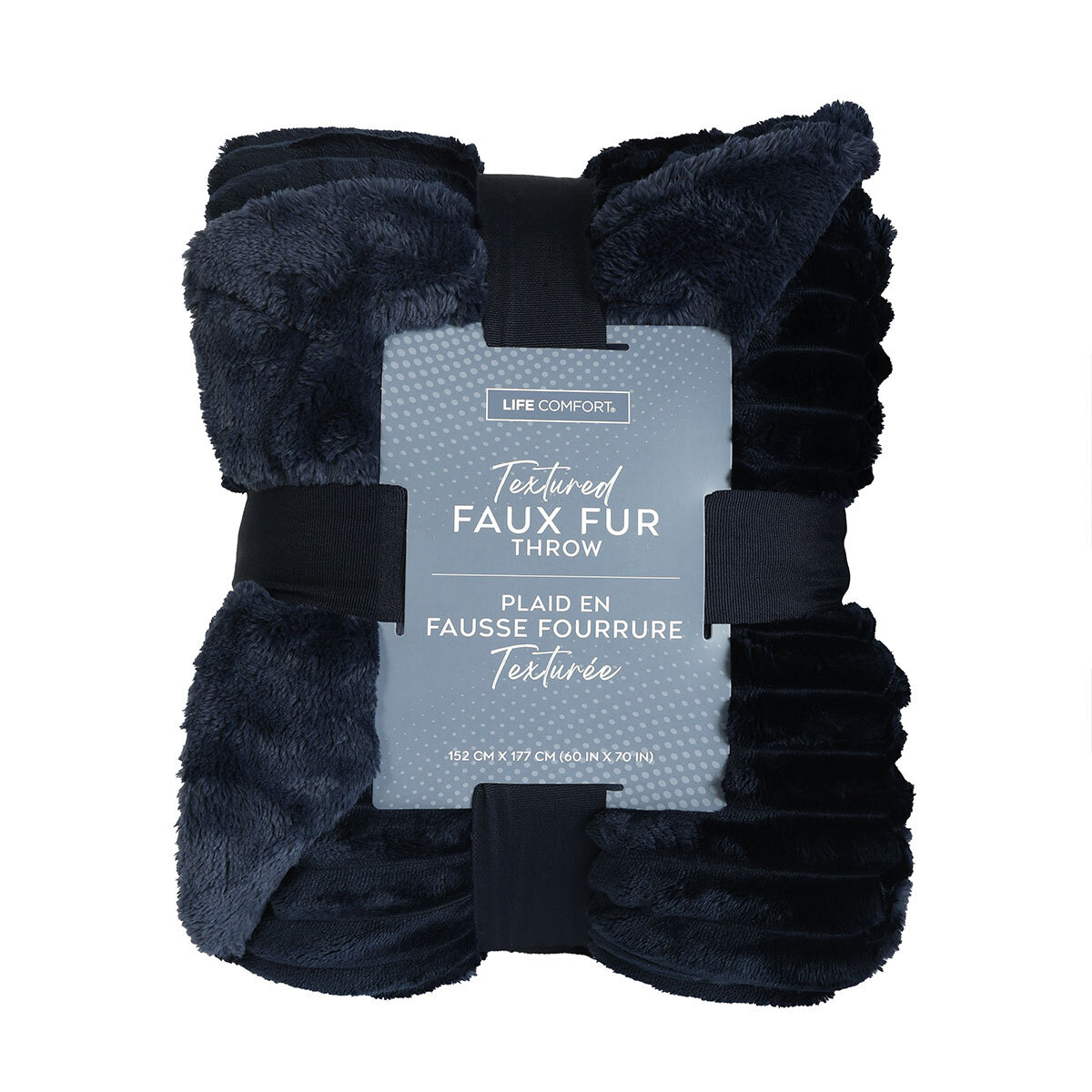 Life Comfort Textured Faux Fur Throw in 3 Colours, 152 x 177 cm