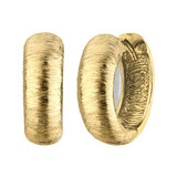 14ct Yellow Gold Textured Satin Hoop Earrings