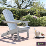 Zest Jasmine Folding Acacia Wood Adirondack Chair in Light Grey - Set of 2