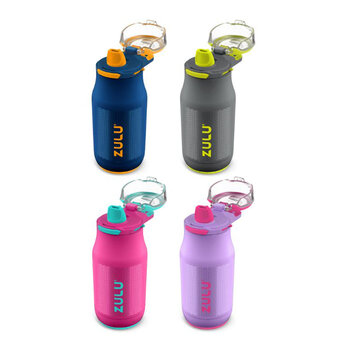 Zulu Stainless Steel Water Bottle 414ml, 2 Pack in 2 Colours