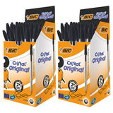 Bic Cristal Medium Ballpoint Pen in Black - Pack of 100