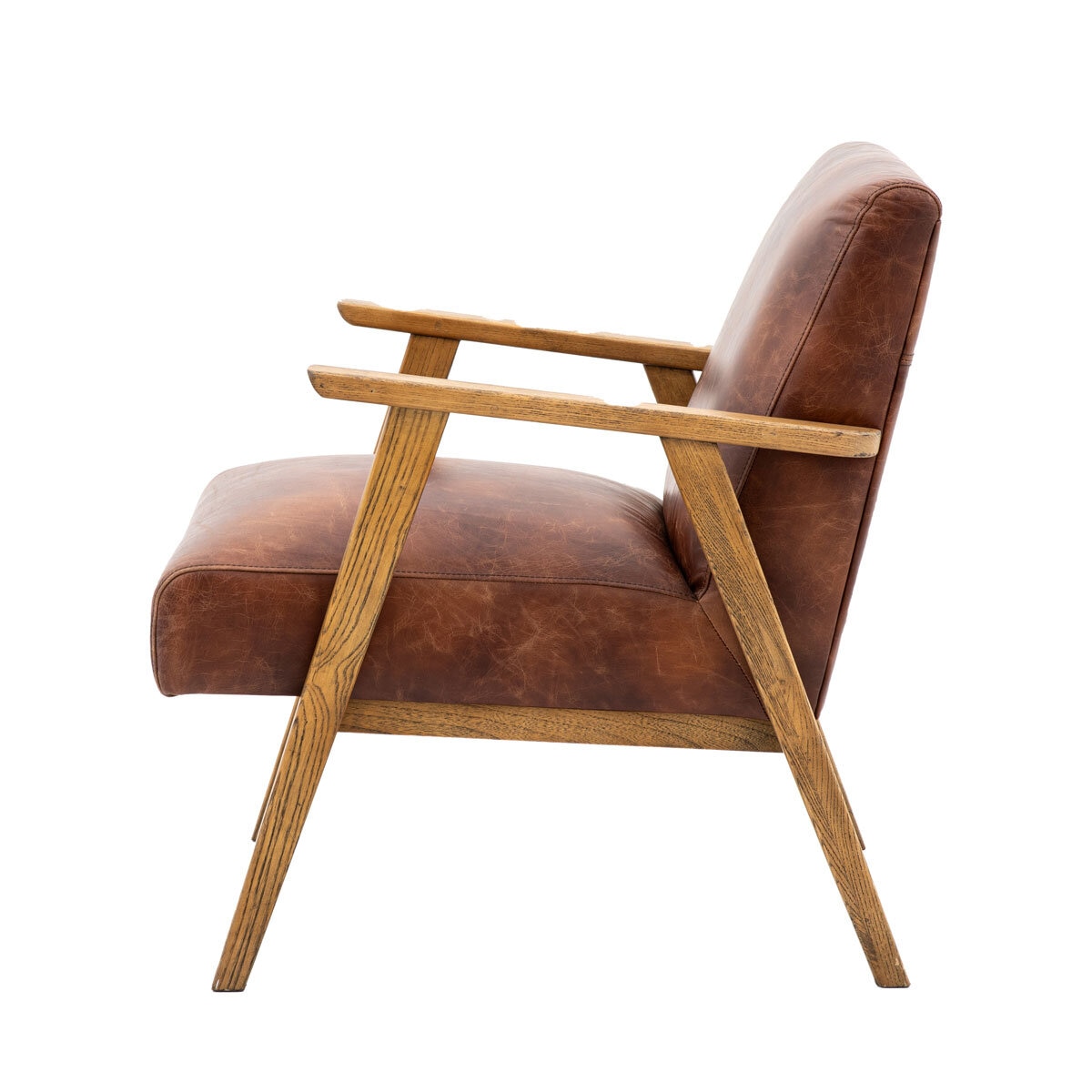 Gallery Neyland Brown Leather Armchair