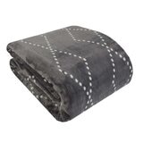 Life Comfort Printed Plush Throw in Grey, 152 x 177 cm