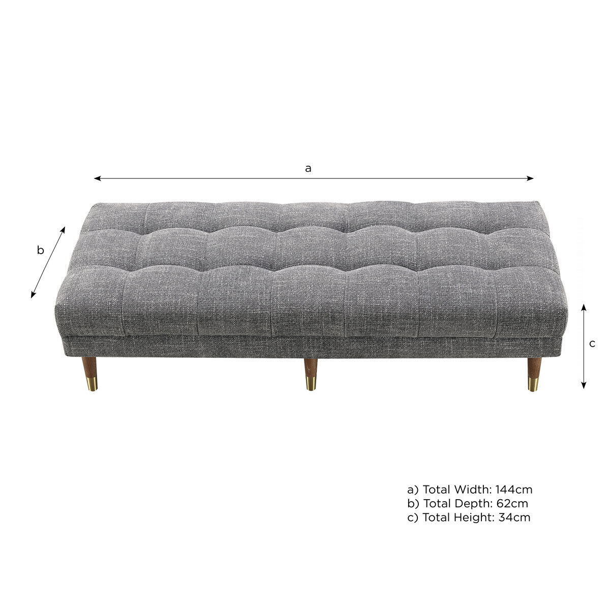 Isla Fabric Ottoman Grey