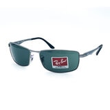 Ray-Ban Gunmetal Sunglasses with Green Lenses, RB3498 004/71