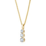 1.00ctw Round Brilliant Cut 3 Stone Diamond Pendant, 14ct Yellow Gold