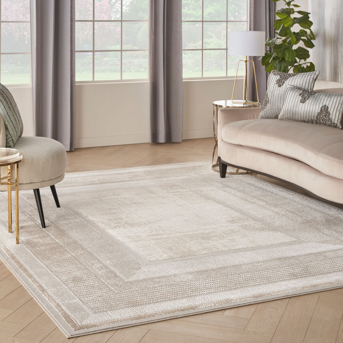 Glitz Ivory Border Rug 300 x 239 cm