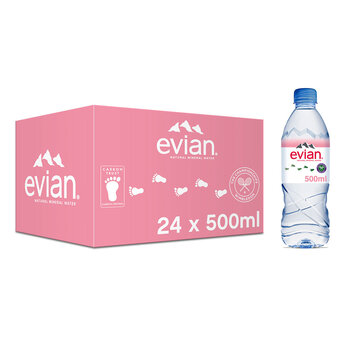 Evian Natural Mineral Water, 24 x 500ml