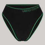 United Colors of Benetton Seamless Brief 4 Pack in Black & Green