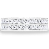 1.00ctw Round Brilliant Cut 2 Row Diamond Ring, 18ct White Gold