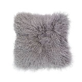 Naturally Sheepskin Mongolian Cushion in grey close up